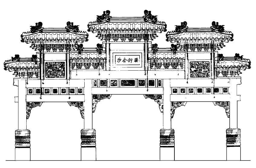 皇家牌樓,北京牌樓,官式牌樓,石雕牌樓,石牌樓,牌樓設(shè)計圖