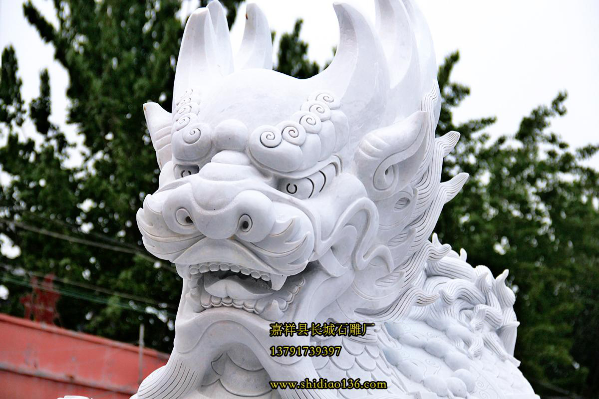 漢白玉麒麟雕刻雕塑