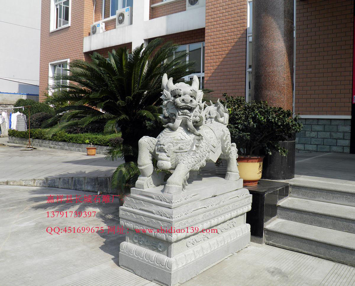 麒麟雕刻，擺放吉祥麒麟的圖片