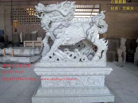 門口擺放麒麟石雕有什么寓意