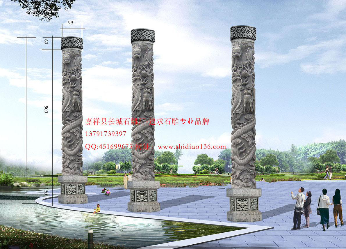 大型商場龍柱。文化柱