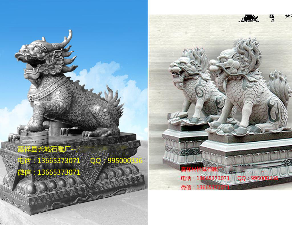 精雕細(xì)琢的石雕麒麟效果圖