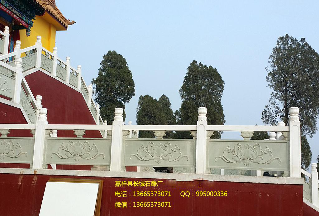 寺院石欄桿效果圖,石雕欄桿