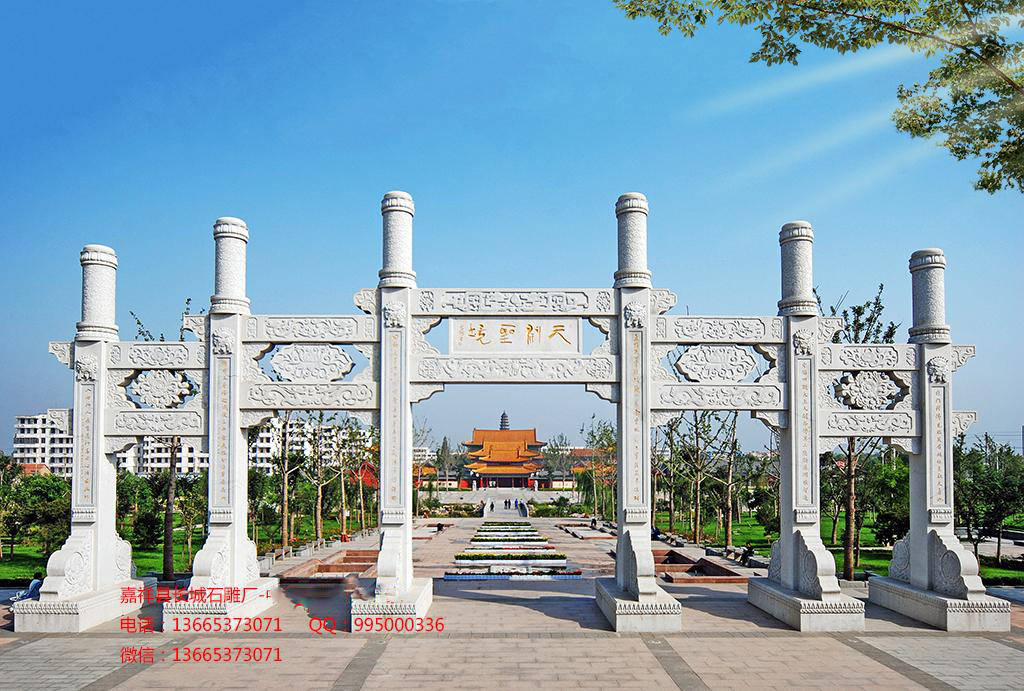景區(qū)牌坊，簡易石雕牌坊，石牌坊