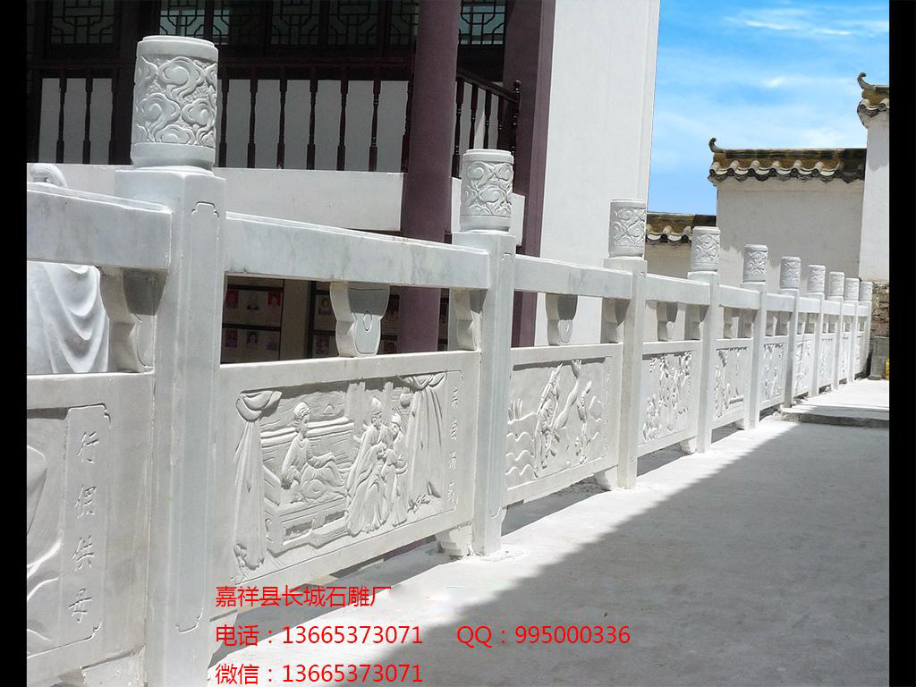 寺院石欄桿效果圖,石雕欄桿